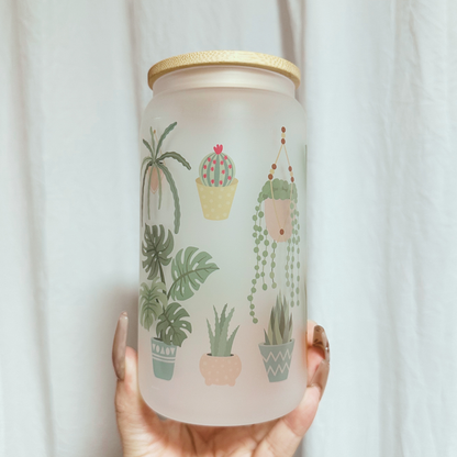 House Plants Glass Cup (Frosted)