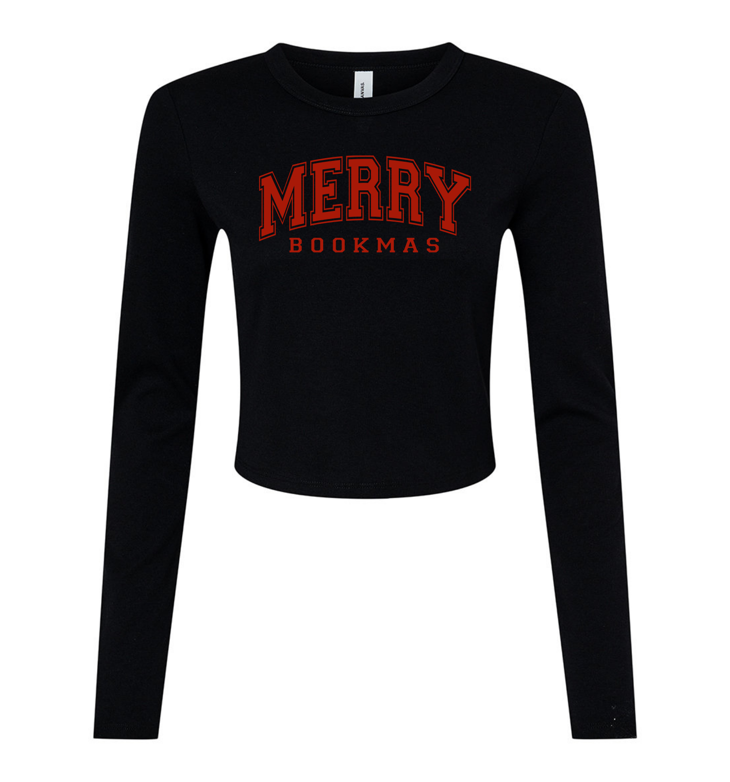 Merry Bookmas Cropped Long Sleeve Tee