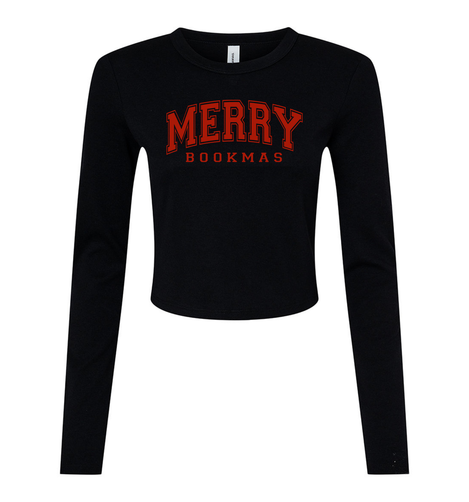 Merry Bookmas Cropped Long Sleeve Tee