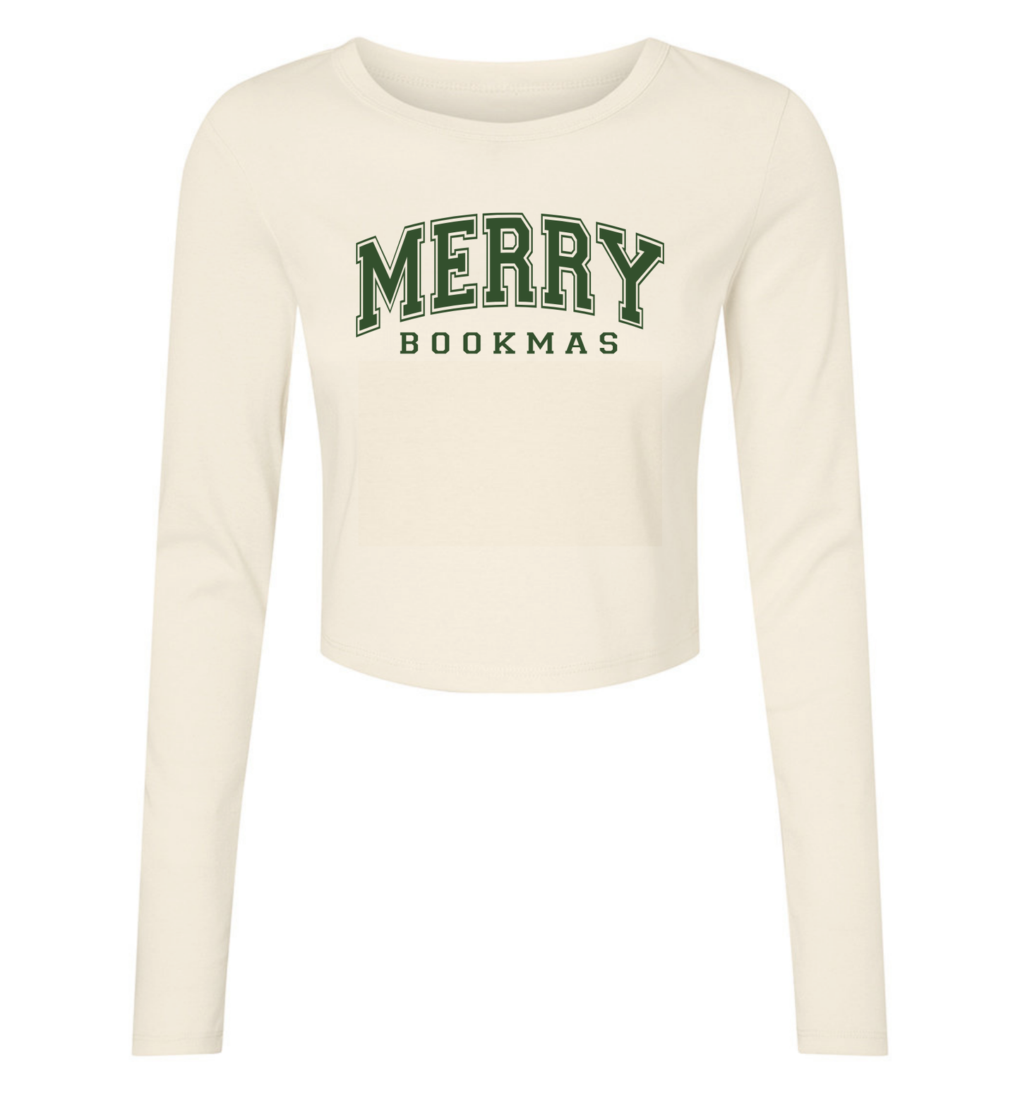 Merry Bookmas Cropped Long Sleeve Tee