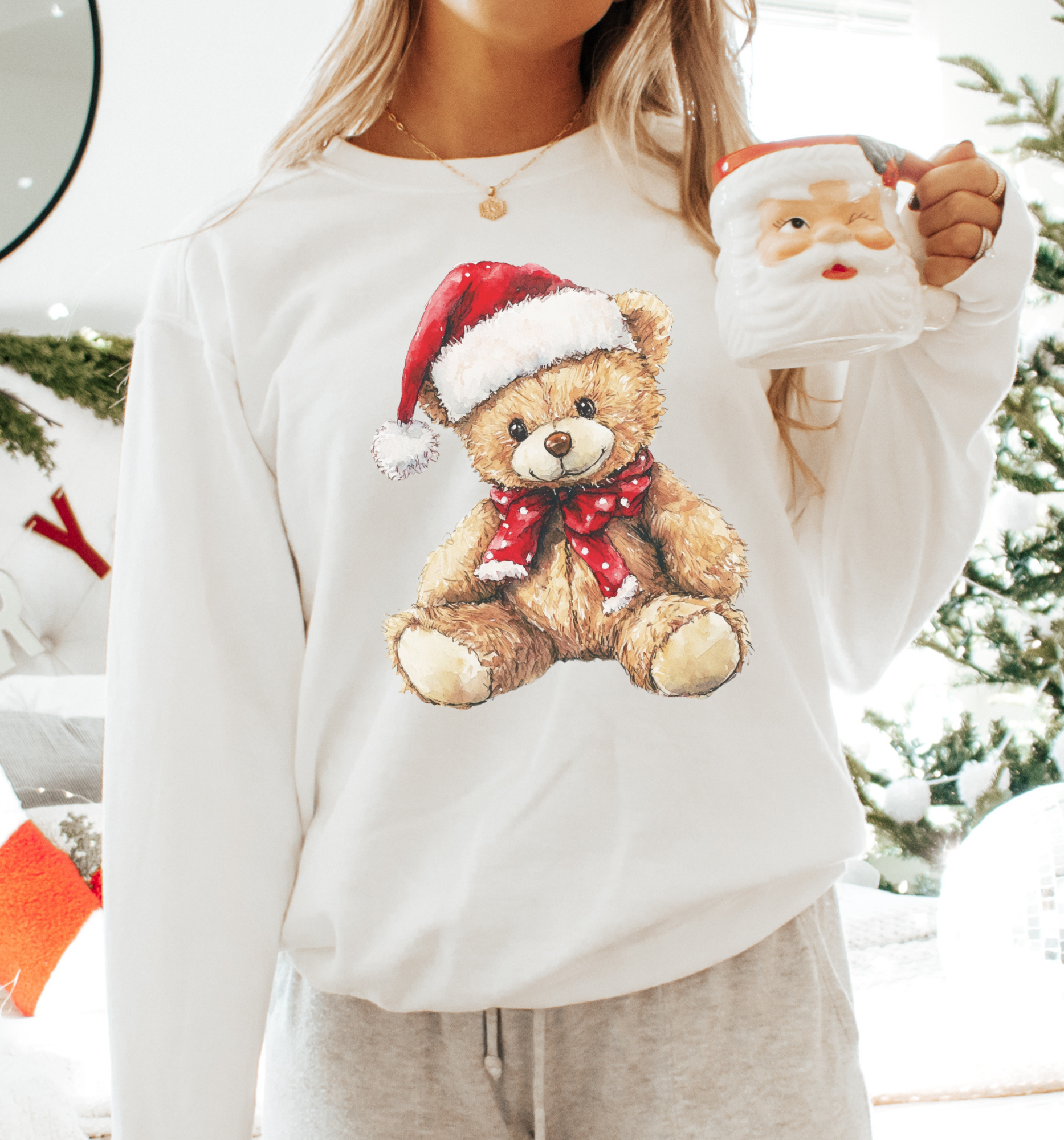 Christmas Teddy Bear Crewneck Sweatshirt