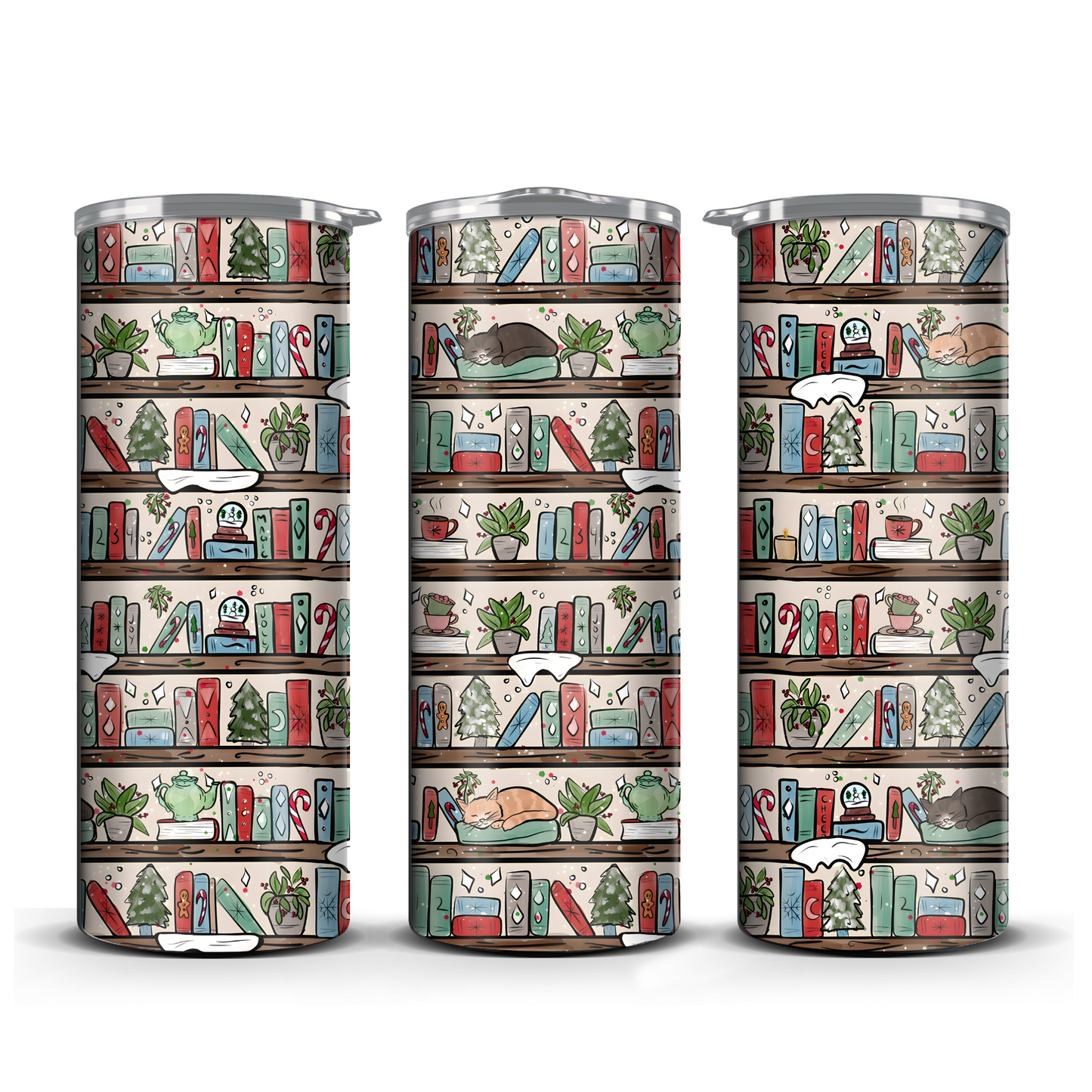 Christmas Bookshelves Tumbler