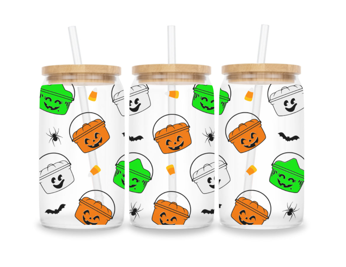 Spooky Buckets Glass Cup