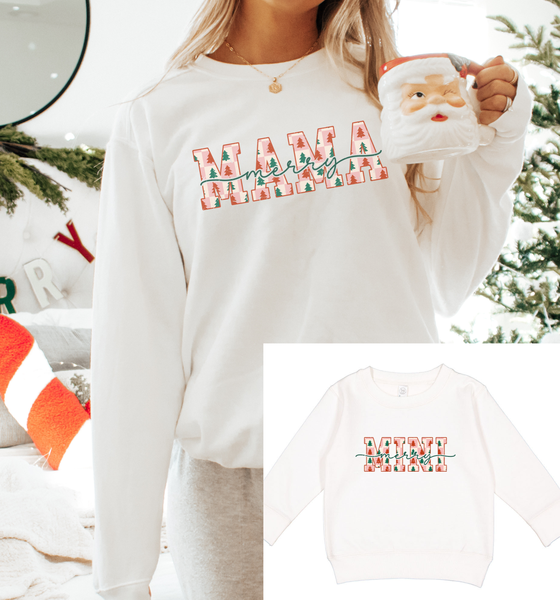 Merry Mama/Mini Crewneck Sweatshirt